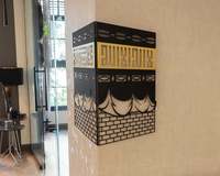 Décoration murale en métal Art déco islamique Kufic Kaaba, calligraphie arabe, cadeau du Coran pour le Ramadan, grande décoration intérieure suspendue