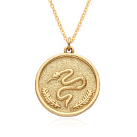 Collier pendentif rond tendance en or 18 carats plaqué or, motif lune et étoile, cadeau idéal, vente chaude 2026