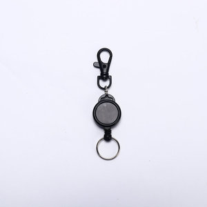 25mm Preto Fly Pesca Zinger <span class=keywords><strong>Retractor</strong></span> para Anglers Vest Pack Wire Rope Telescópica KeychainHeavy Duty Retrátil <span class=keywords><strong>Badge</strong></span> Reel - Product Image 1