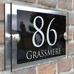 Number Plate Outdoor Address Signs in Metal Plate Design Digital Sign Door Plate Illuminated Signs House Numbers With Light - Product Image 4