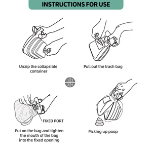 Recogedor de excrementos de perro portátil para exteriores, herramienta limpiadora de mascotas con mango largo y bolsa para excrementos, para gatos, cachorros, paseos y parques. - Product Image 4