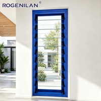 ROGENILAN - Ventana de Aluminio con Aislamiento Térmico Manual de Nuevo Estilo, Ventana con Persianas de Doble Vidrio Templado para Exteriores