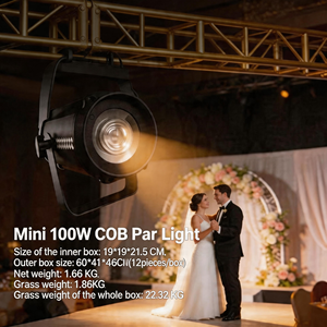 Projecteur LED COB 100W 200W Mini DMX512 à activation sonore pour DJ, bar, diffusion en direct, mariage, fête - Product Image 1