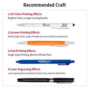 Metal 2 in 1 <b>Tablet</b> Stylus and Ballpoint Pen Touch Screen Writing Tool With Custom Logo for Promotions - Product Image 3