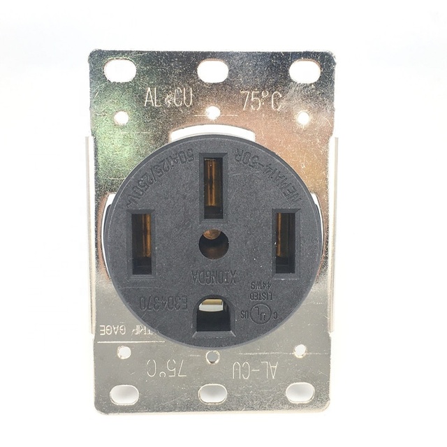 American 250V 50A 4 Hole NEMA 14-50R US Generator Outlet Anti-off Industry Power Socket Plug Inline Wire Connector