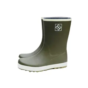 Anti-Skid Waterproof Medium Rain Boots Foam men Rubber Shoes Outdoor Shoes Natural Rubber Gumboot Wellies Raining Boot