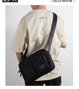 Sac messager horizontal de style japonais pour hommes, sac à bandoulière pratique multi-poches, sacoche tendance décontractée pour les trajets quotidiens - Product Image 6