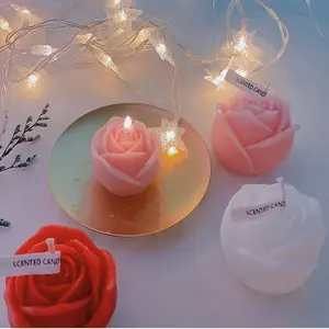 Ornamento grande de cera de rosa para sesión de fotos de niñas, regalo creativo, vela perfumada de Rosa romántica