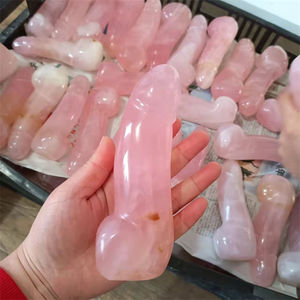 Middelgrote Ongeveer 14Cm Natuurlijke Handgemaakte Gepolijste Roze Kristallen Massage <span class=keywords><strong>Dildo</strong></span> Rose Crystal <span class=keywords><strong>Penis</strong></span> Genitaliën - Product Image 5