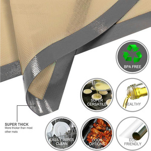 Tapis de cuisson en silicone flexible et alimentaire pour biscuits et pâtisseries avec support antidérapant pour un roulement stable - Product Image 3