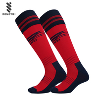Logo personnalisé Chaussettes de football hautes multicolores de haute qualité pour l'équipe