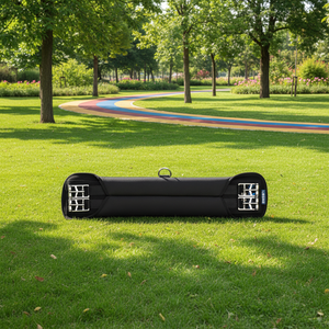 Sangle <span class=keywords><strong>de</strong></span> <span class=keywords><strong>dressage</strong></span> courte en néoprène SBR gaufré noir, sangle <span class=keywords><strong>de</strong></span> <span class=keywords><strong>selle</strong></span> antidérapante avec boucles à roulettes <span class=keywords><strong>pour</strong></span> l'entraînement - Product Image 2