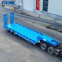 Semi-remorque surbaissée en acier à 3 essieux, 80 tonnes, extensible, robuste, pour machines lourdes