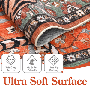 Alfombras lavables grandes y suaves <span class=keywords><strong>para</strong></span> sala de estar, alfombra Vintage <span class=keywords><strong>para</strong></span> sala de estar, alfombra antideslizante resistente a las manchas debajo de la <span class=keywords><strong>Mesa</strong></span> - Product Image 4