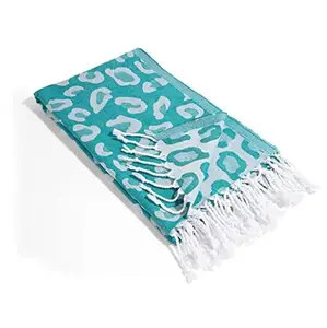 QK Trendy Leopard Print Toalha Turca 100% Algodão Orgânico Personalizado Hammam Fouta Toalha no Padrão Dos Desenhos Animados Fabricantes