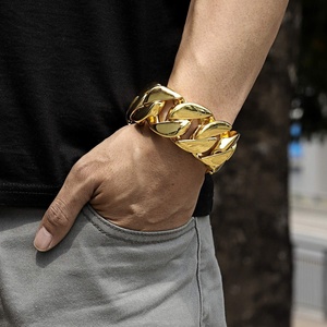 32MM Hochwertiges Edelstahl Schweres kubanisches Ketten armband Herren 18 Karat vergoldete Herren Chunky Curb Chain Link Armbänder - Product Image 2