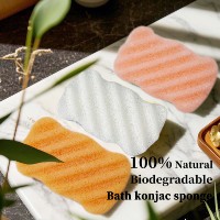 Esponja Corporal de Konjac 100% Natural, Forma de Ola, Esponja Exfoliante de Konjac, Cadena de Producción Completa