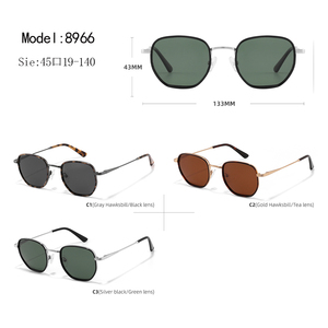 Gafas de Sol Cuadradas Unisex, Montura Metálica Completa, Lentes Marrones, Protección UV400, Estilo Retro, Actividades al Aire Libre para Adultos - Product Image 3