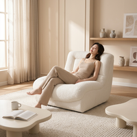 Fauteuil pouf confortable en velours, design moderne, une place, pour appartement et hôtel, mobilier multi-espaces