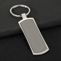 Porte-clés vierge double face en alliage de zinc, design moderne, minimaliste et tendance, en forme de cœur, de rectangle et de maison, pour gravure laser DIY