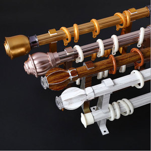 Rail de rideau <span class=keywords><strong>double</strong></span> en alliage d'aluminium couleur personnalisée, nouveau design, accessoires complets pour fenêtre domestique, <span class=keywords><strong>tringle</strong></span> à rideau - Product Image 6