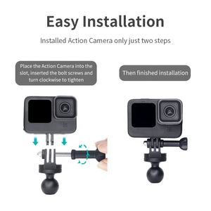 Support de guidon de vélo en aluminium rotatif à 360 degrés pour <span class=keywords><strong>GoPro</strong></span> <span class=keywords><strong>Hero</strong></span> 12/11/10/9/8/7/6/5/4 <span class=keywords><strong>Session</strong></span> AKASO Campark et plus - Product Image 3