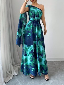 Modisches und elegantes Damenkleid mit asymmetrischem Ausschnitt und Farbverlauf-Print, Freizeitkleid für Damen - Product Image 3