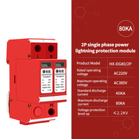 Módulo de Protección contra Rayos Monofásico AC220V al por Mayor, Protector contra Sobretensiones 20KA/40KA/60KA/80KA, Límite de Voltaje AC385V 25ns