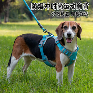 Double Layer Dog Harness Vest Chest Belt Nylon Adjustable For Small Medium Large Dogs Solid Color <b>Pet</b> <b>Leash</b> Style - Product Image 4