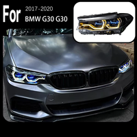 Nouveaux phares avant LED de remplacement pour Série 5 G30 2018-2020, style Ikon Spoon bicolore, avec amélioration du signal DRL