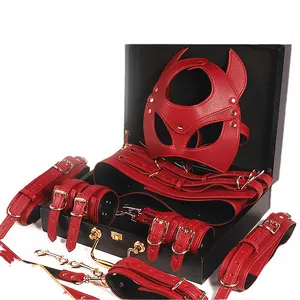 백 수갑 족쇄 마스크 BDSM 기타 SM 제품 커플을위한 섹스 토이 성인 장비 세트 페티쉬 속박 키트 섹스 벨트 장난감 SM