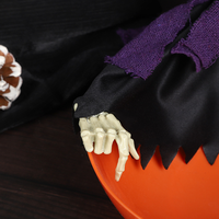 Panier à bonbons électrique d'Halloween avec lumière LED, sorcière animatronique, décoration d'horreur pour Halloween, pour la collecte de bonbons ou de farces
