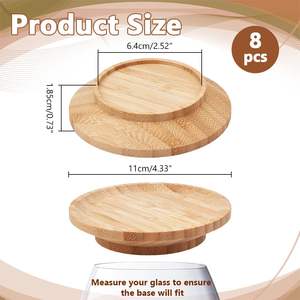 JQ Vente en gros Verre à vin Charcuterie Topper <span class=keywords><strong>Mini</strong></span> planches en bois de bambou et assiettes à apéritif avec porte-verre - Product Image 2