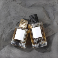 Parfum Unique de Luxe Transparent Ambre Noir Givré Vide Rond 30ml 50ml Bouteille de Parfum en Verre 100ml avec Boîte d'Emballage