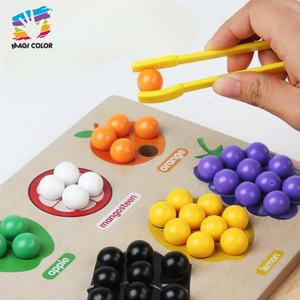 Juguete de Madera con Temática de Frutas para Clasificar por <span class=keywords><strong>Color</strong></span>, Juguete Montessori para Habilidades Motoras Finas con Pinzas, Bolas y Rompecabezas de Reconocimiento de Colores W12E220 - Product Image 4