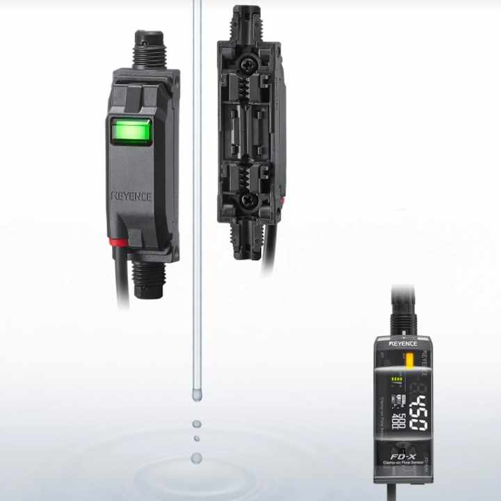 KEYENCE Clamp-on Micro Flow Sensor - Precision & Reliability