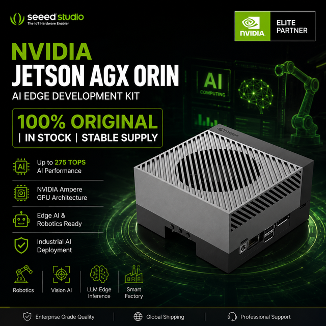 SeeedStudio NVIDIA Jetson AGX Orin 64GB Development Board Kit Embedded GPU Edge AI Computer LLM Robots AI Vision Smart Factory