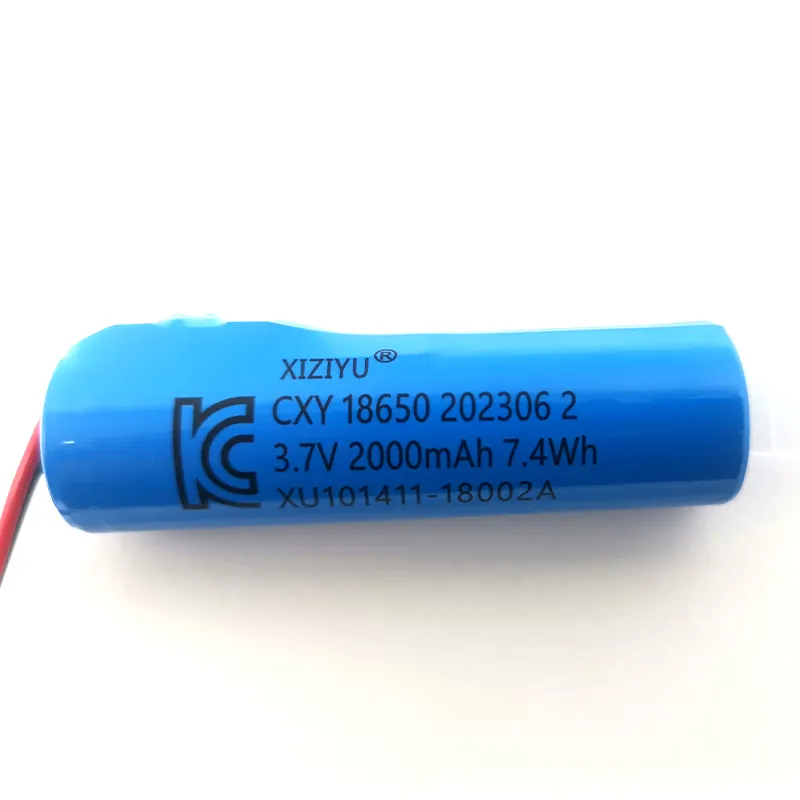 KC 인증 중국 제조 업체 3.7V 2000mAh 18650 원통형 리튬 이온 배터리 적합 장난감 조명 휴대용 장치