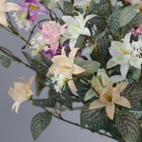 Bouquet décoratif en plastique pour la maison, le bureau, la décoration de jardin, la fête des mères, lotus, fleurs artificielles légères faites à la main