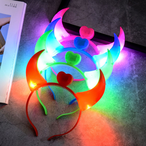 <span class=keywords><strong>Corne</strong></span> de démon rougeoyante I239 avec couvre-chef léger bandeau scintillant bois fluorescents Gala Concert danse accessoires de Costume de fête - Product Image 4