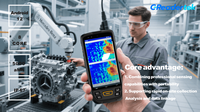 Ordinateur portable de thermographie de température et de vibrations avec PDA Android 12.0, étanche IP67, 64 Go de RAM, en stock