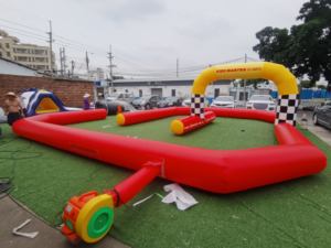 Haojile piste de course de voiture tamponneuse commerciale de plein air personnalisée piste de voiture de course gonflable Go Kart pour entreprise de <span class=keywords><strong>location</strong></span> - Product Image 4