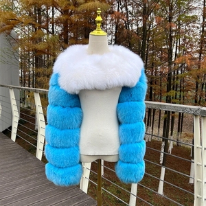 RX Fourrures Streetwear Mode Veste À Manches Courtes Réel Raton Laveur Renard Naturel Deux Manches Longues De Fourrure Manteau Court et Châle - Product Image 5