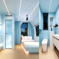 Maison capsule intelligente préfabriquée modulaire mobile de luxe, anti-corrosion et durable, pour extérieur, contrôlée par la voix