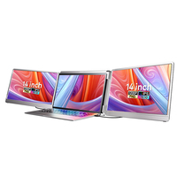 Moniteur portable 14 pouces 1920x1200 16:10 IPS, double écran, extension d'écran pour ordinateur portable, affichage externe USB C HDMI pour ordinateur portable, poste de travail