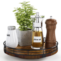 Plateau tournant en bois à 360 degrés, organisateur de condiments simple en bois naturel pour table à manger, maison, salle de bain, salon