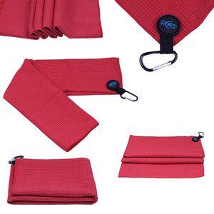 Serviette de <span class=keywords><strong>golf</strong></span> en microfibre gaufrée avec aimant et crochet, personnalisable avec logo, durable et légère, pour le sport et les voyages de <span class=keywords><strong>golf</strong></span> - Product Image 1