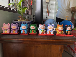 Lot de 8 figurines chat porte-bonheur Lulu <span class=keywords><strong>Pig</strong></span> One Trick Cat, boîte mystère, cadeau du Nouvel An, vente en gros - Product Image 6