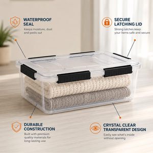 Factory Wholesale <b>Plastic</b> Storage <b>Bin</b> Waterproof Storage Box <b>With</b> <b>Lid</b> - Product Image 4