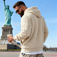 Sweat à capuche en velours pour homme avec poche, idéal pour les sports d'hiver en extérieur, en polyester, coupe ample, jacquard, chaud, coupe-vent, motif cœur